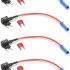 YUNIQUE UK 4 Pieces Fuse Circuit Piggy Back Mini ATO ATC Blade with 12V 24V Fuse Box Complete with 10A Mini Blade Fuses