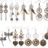 8 Pairs Steampunk Drop Earrings Gear Dangle Earrings Antique Clockwork Earrings Vintage Mix-tone Earrings for Women Girls