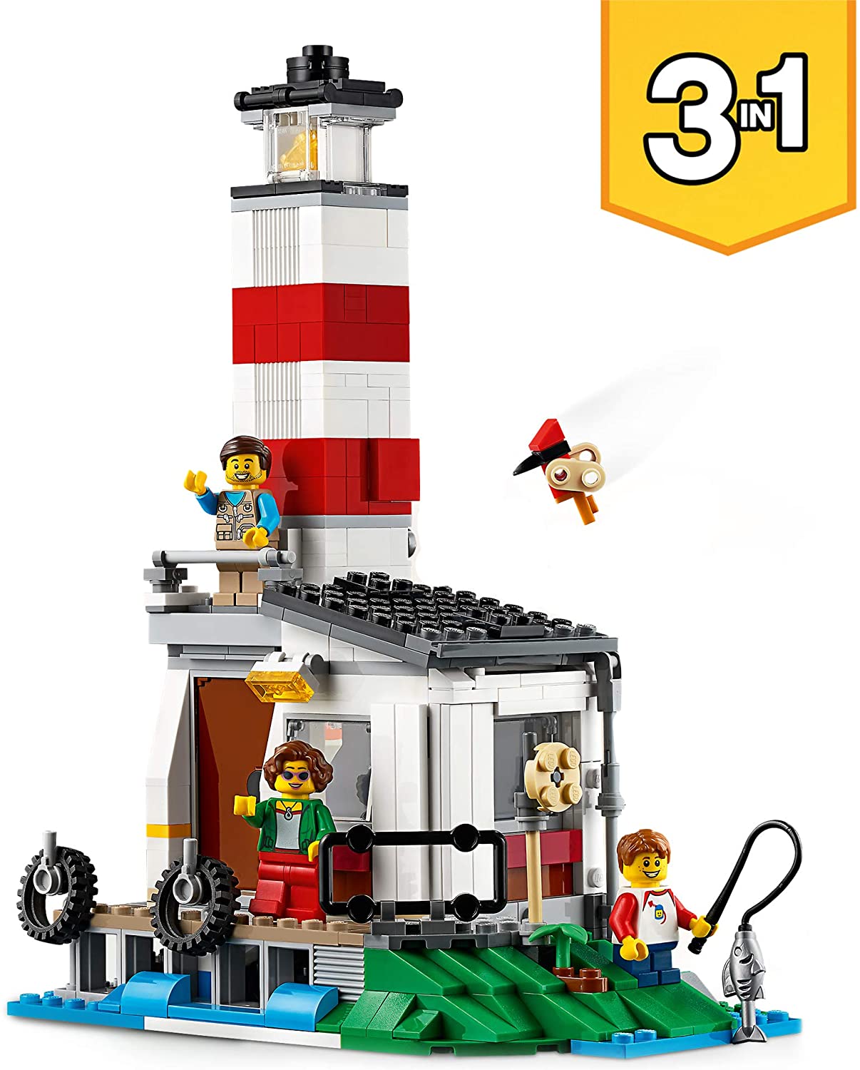 efterligne dyb invadere LEGO 31108 Creator 3in1 Caravan Family Holiday Toy with Car, Camperva,  Lighthouse, Summer Construction Toy – TopToy
