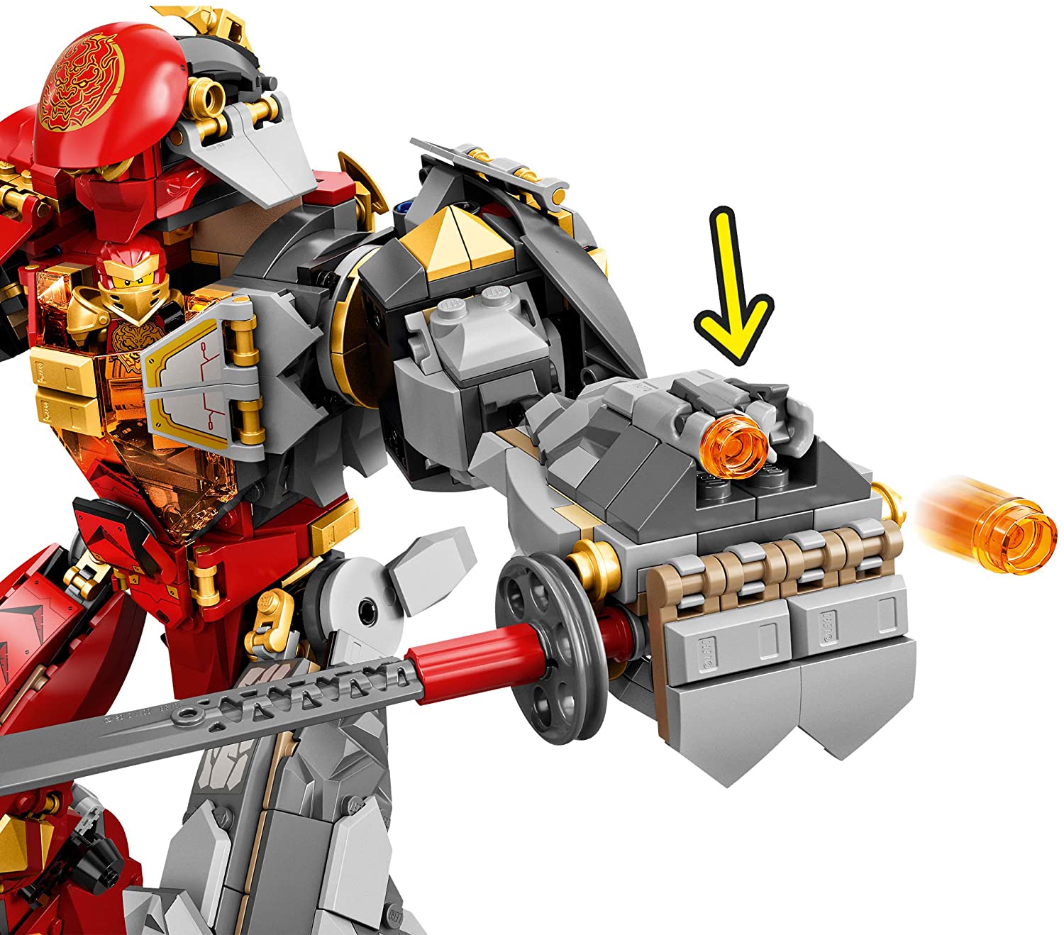 LEGO 71720 NINJAGO Fire Stone Mech Toy, Ninja Action Figure - Image 4