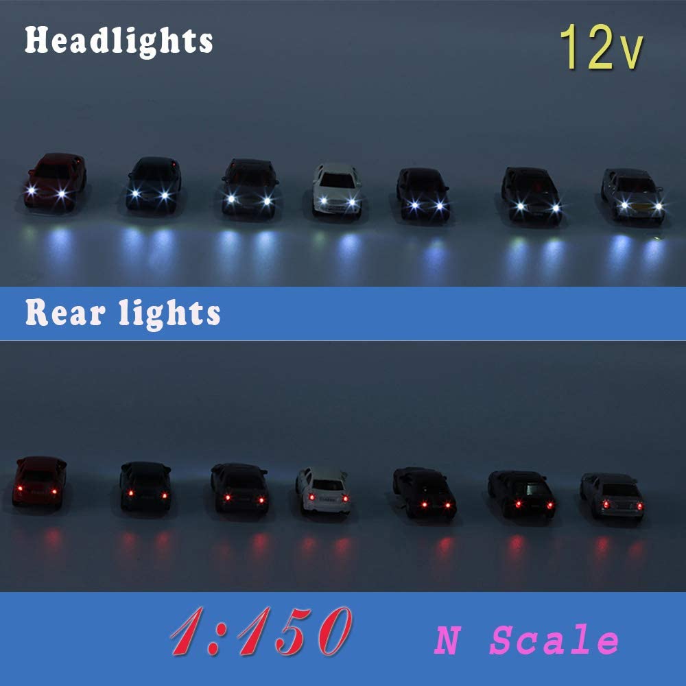 Evemodel 12pcs Head Light Model Car 1160 Layout N Scale 12V EC150 TopToy