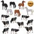 Evemodel 15pcs Model Trains O Scale Painted Horses Cows 1:43 PVC Animals Desktop Decor AN4303