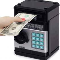 Highttoy Money Box for Kids Ages 3-12,Electronic ATM Money Safe for Kids Money Bank Piggy Bank for Boys Girls ATM Password Money Safe Savings Money Box for Girls Boys Kids Birthday Favors Black