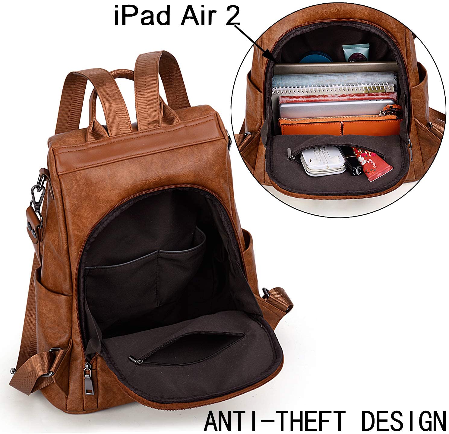 zipper pockets travel backpack