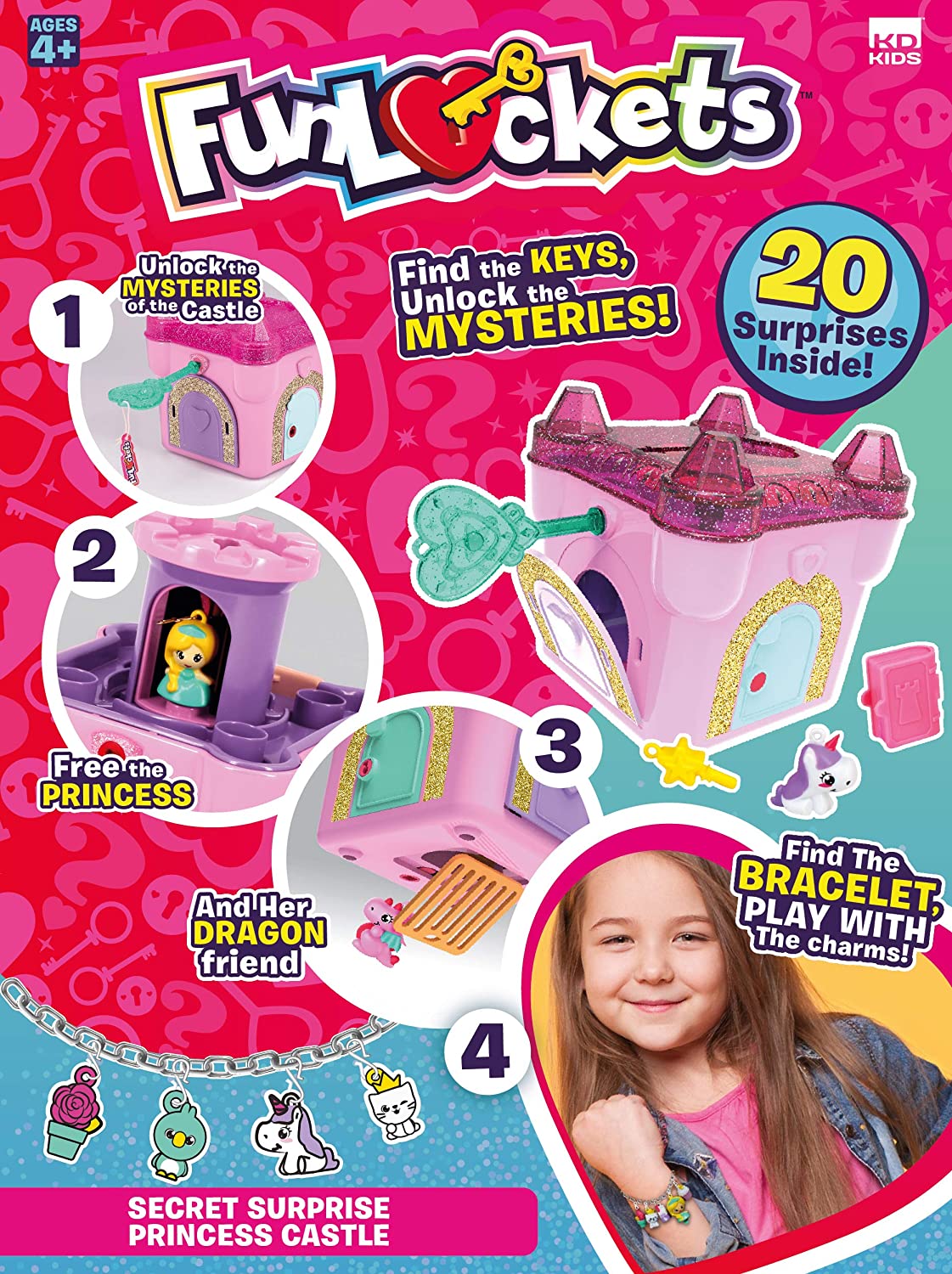 Funlockets S19210 Secret Surprise Castle Jewellery and Charms Box Collectable Toys for Girls Limited Edition - Image 2