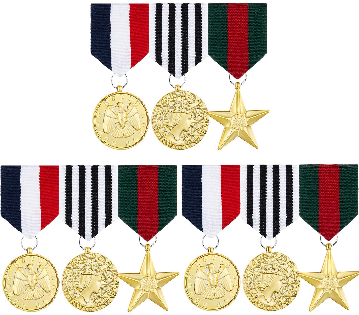Hicarer 3 Sets Costume Military Badge Medal Combat Hero Medal Plastic