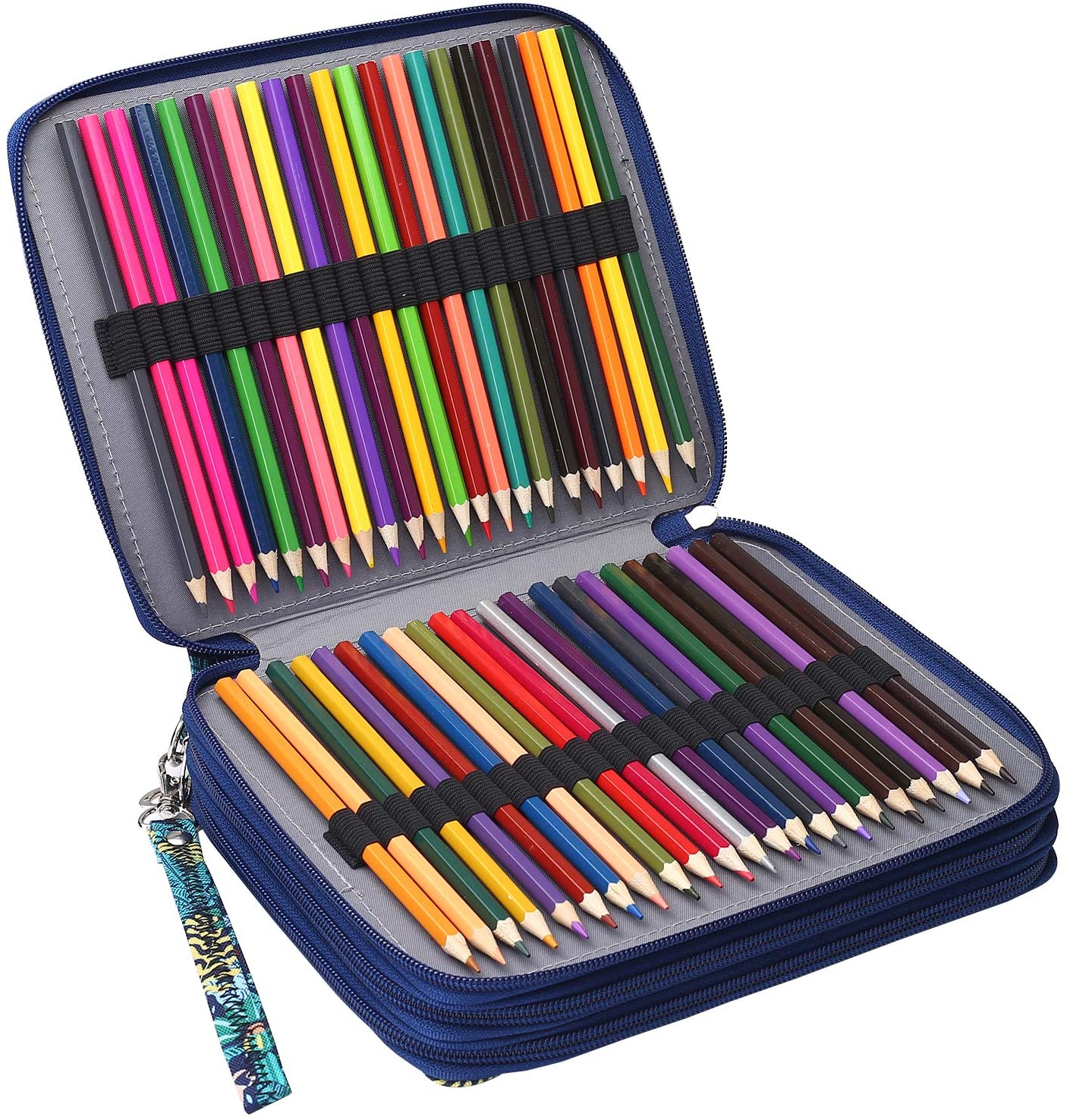 Shulaner Coloured Pencil Case 120 Slots with 3 Zipper Closure
