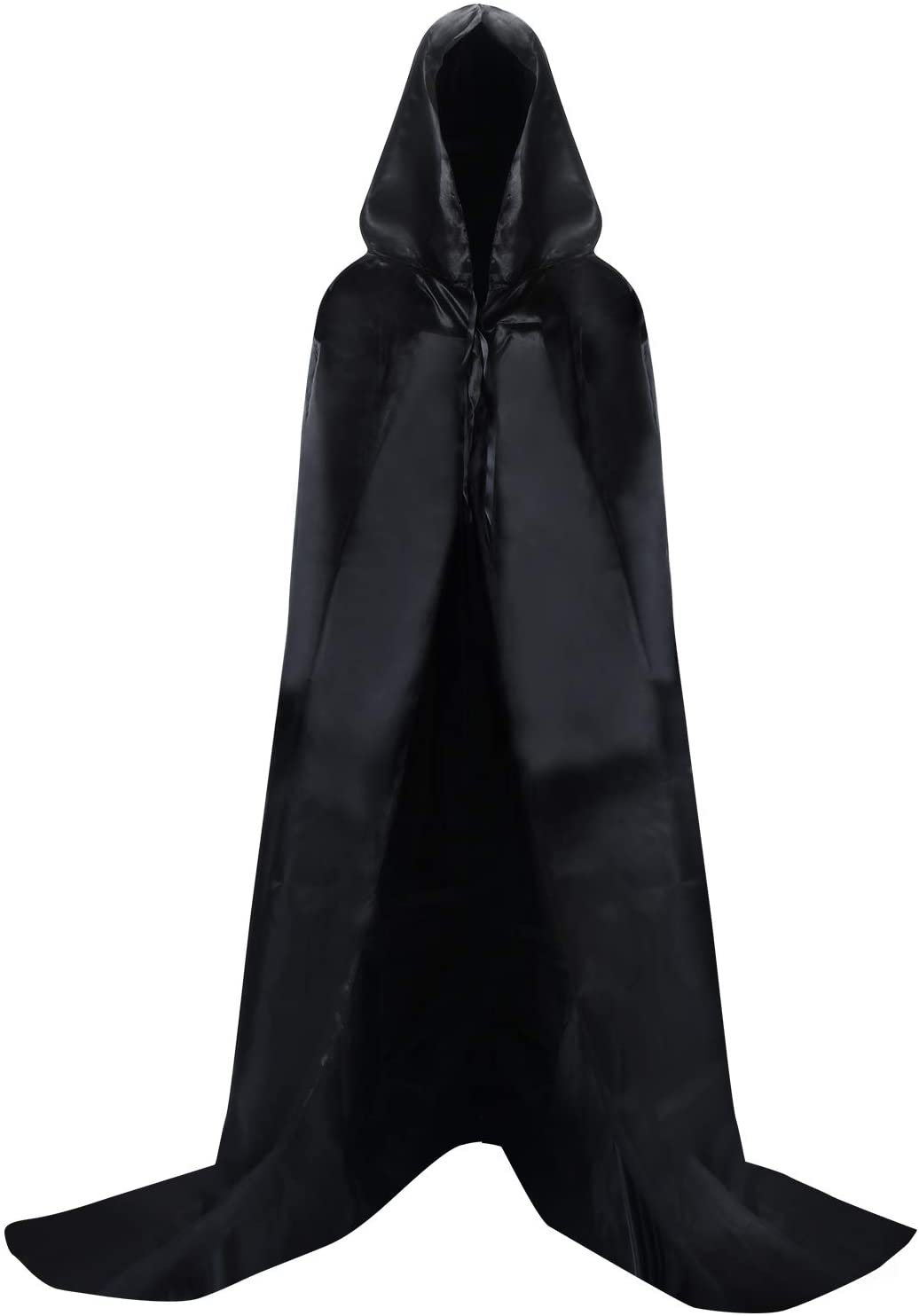 hoyuwak Black Cloak with Hood Halloween Wizard Hooded Cape Full