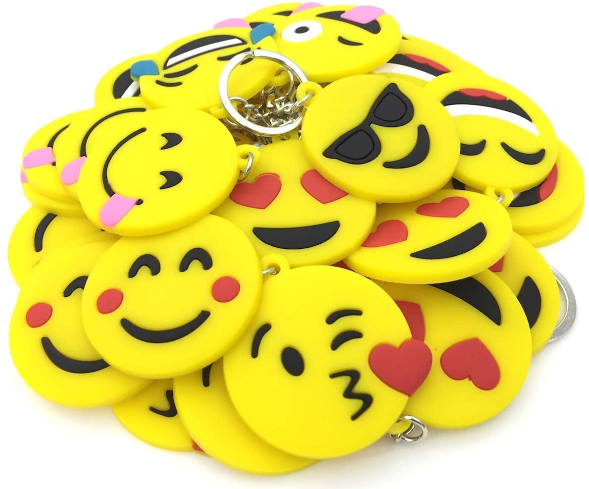 Funmo Mini Emoji Keychain, Emotion Keyring, Ring Keyfob, Bag Pendant, Keychain Decoration, for