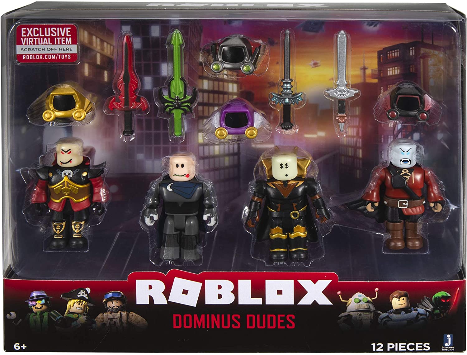 Roblox ROB0306 Dominus Dudes Four Figure Pack [Includes Exclusive Virtual  Item] – TopToy