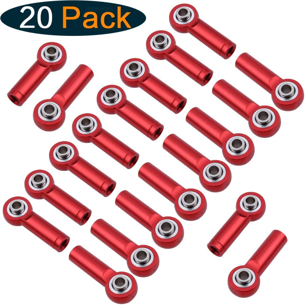 Hobbypark Universal M3 Metal Aluminum Rod Ends Ball Joint CW(10)& CCW(10) for RC Car Truck Buggy