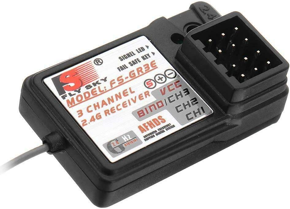 Récepteur RC 2,4 GHz 3 Canaux FS-GR3E – Compatible émetteurs Flysky GT3B, GT2, I6, Etc. – Pour Voitures Et Bateaux Télécommandés