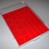 Prophila coin box gray 45 angular compartments in 3 different sizes, red insert