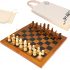 Big Game Hunters Portable Wooden Chess Set - Pine Folding Board 30 x 30 - Superior Pieces with Protective Base Pads