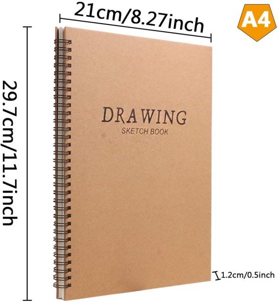 2 Pack A4 Sketchbook Spiral Bound Sketch Pad, White Drawing Artist ...