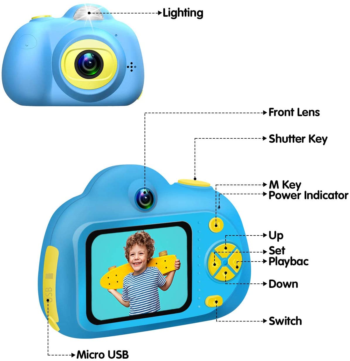 Dreamingbox 8.0 Mega Pixels & 1080p Hd Video Kids Digital Camera Best Gifts for Kids