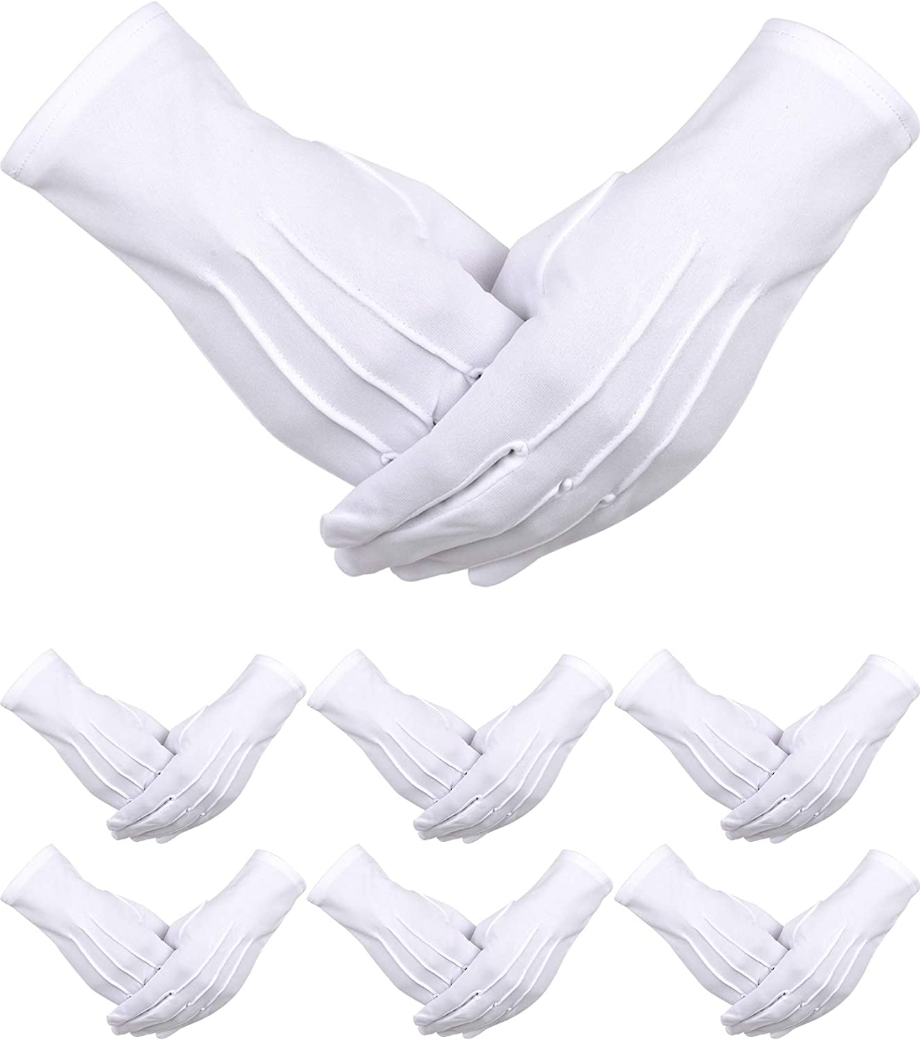 6 Pairs Uniform Gloves Parade Costume Gloves for Police Formal Tuxedo Guar