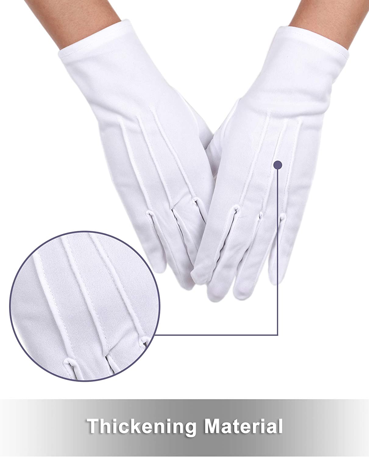 6 Pairs Uniform Gloves Parade Costume Gloves for Police Formal Tuxedo Guar - Image 4