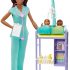 ​Barbie Baby Doctor Playset with Brunette Doll, 2 Infant Dolls, Exam Table and Accessories, Stethoscope, Chart and Mobile for Ages 3 and Up