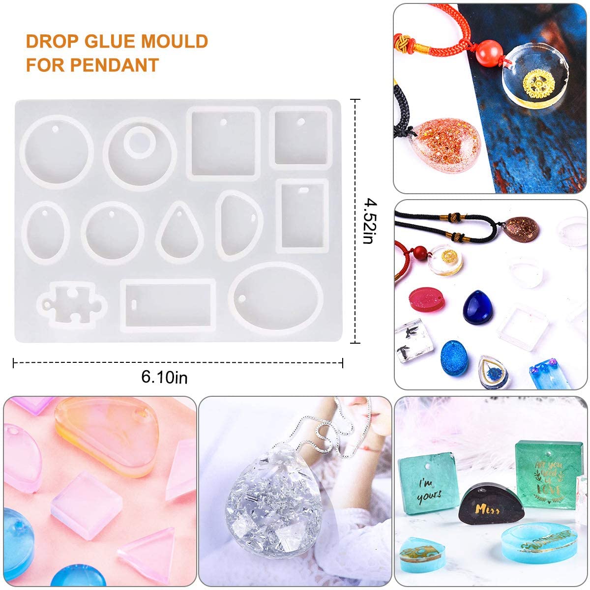 229Pcs Silicone Mold Uv Resin DIY Clay Epoxy Resin Casting Molds for  Jewelry
