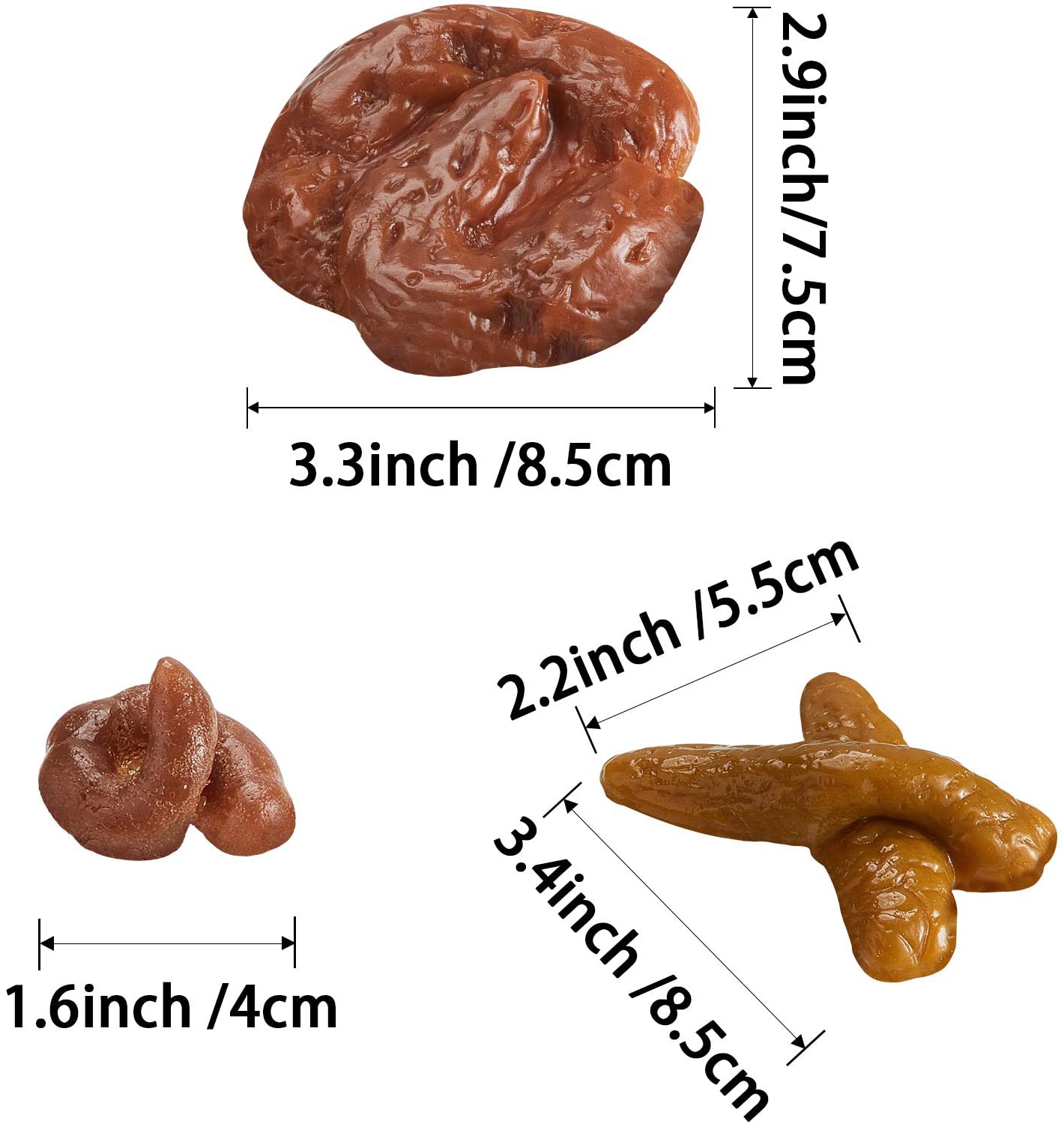Two Realistic Poop Designs Fake Turd for Prank Boao 6 Pieces Novelty Floating Fake Pop Toys Prank Gift Great Gag Gift 