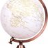 Exerz 20cm Globe Golden and White Colour Metallic - Educational, Geographic, Desktop Decoration - Metal Arc and Base, Coated in Golden Colour in White Globe - for School, Home, Office (English)