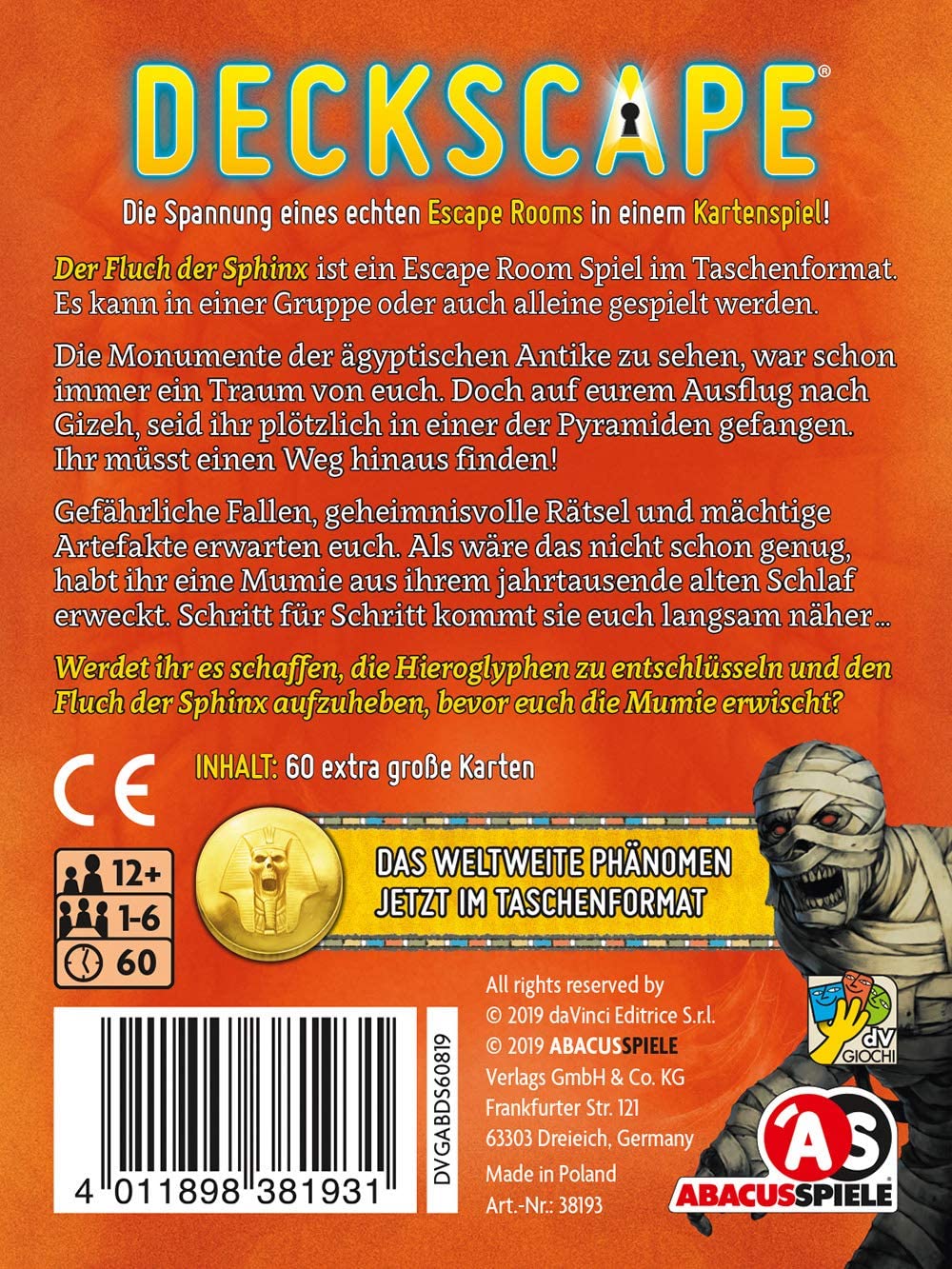 ABACUSSPIELE 38193 - Deckscape - The Pirates Of The Sphinx, Escape Room Game, Card Game - Image 2