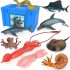 Volnau Sea Creature Toys 9PCS Pacific Ocean Animal Figurines Shark Toys for Toddlers Kids Sea Life Pack Preschool and Bath Plastic Fish Toy Dolphin Decorations Sets
