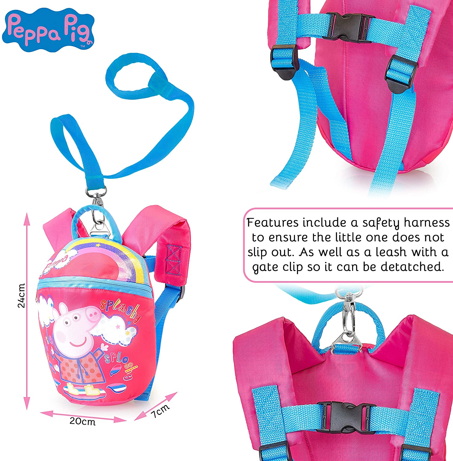 Peppa Pig Backpack with Reins Safety Reins for Toddlers Girls TopToy