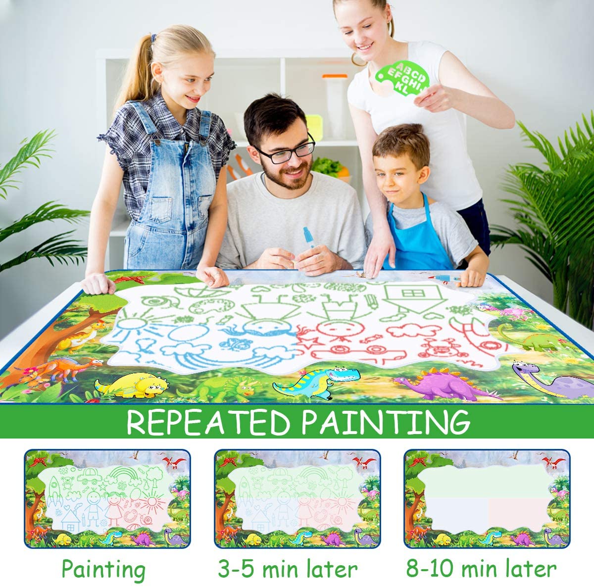 Water Magic Mat Water Drawing Mat Water Doodle Mat 120 * 72cm Dinosaur ...