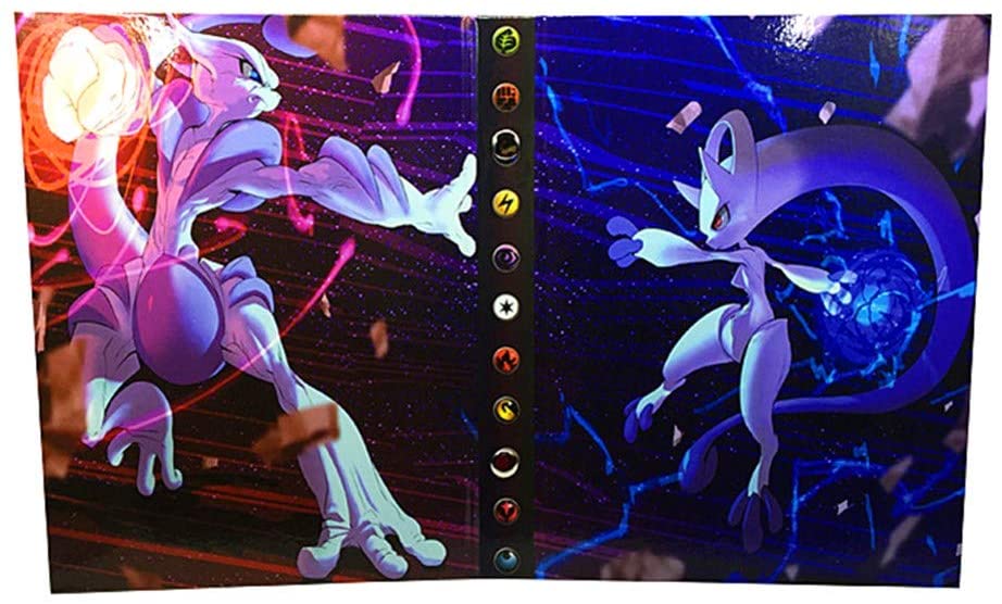 Pokemon Cards GX EX Trainer Albums Collectible Card Albums 20 Page Mewtwo Cover Can Hold up to 160 Cards, Pokemon Cards Holder Binder 