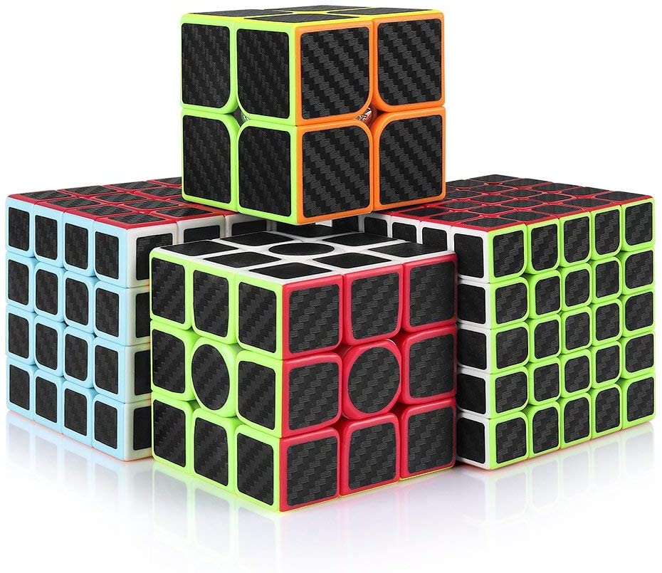 cfmour Rube Cube,Rube Cube Speed Cube Set,2×2 3×3 4×4 5×5 Carbon Fiber ...