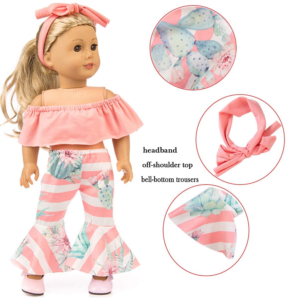 OG dolls/43cm New Born Baby Dolls/15 inch Bitty Baby Doll ebuddy 4 Sets Doll Clothes Include Top Skirt Jeans Pants Headband for 18 inch American Girl Dolls 