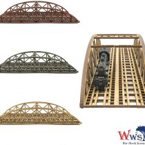 War World Scenics Double Track N-Gauge MDF Bowstring Bridge 200mm (Choose Colour) &ndash; Railway Modelling Scale Railroad Model Diorama Rail Layout Landscape