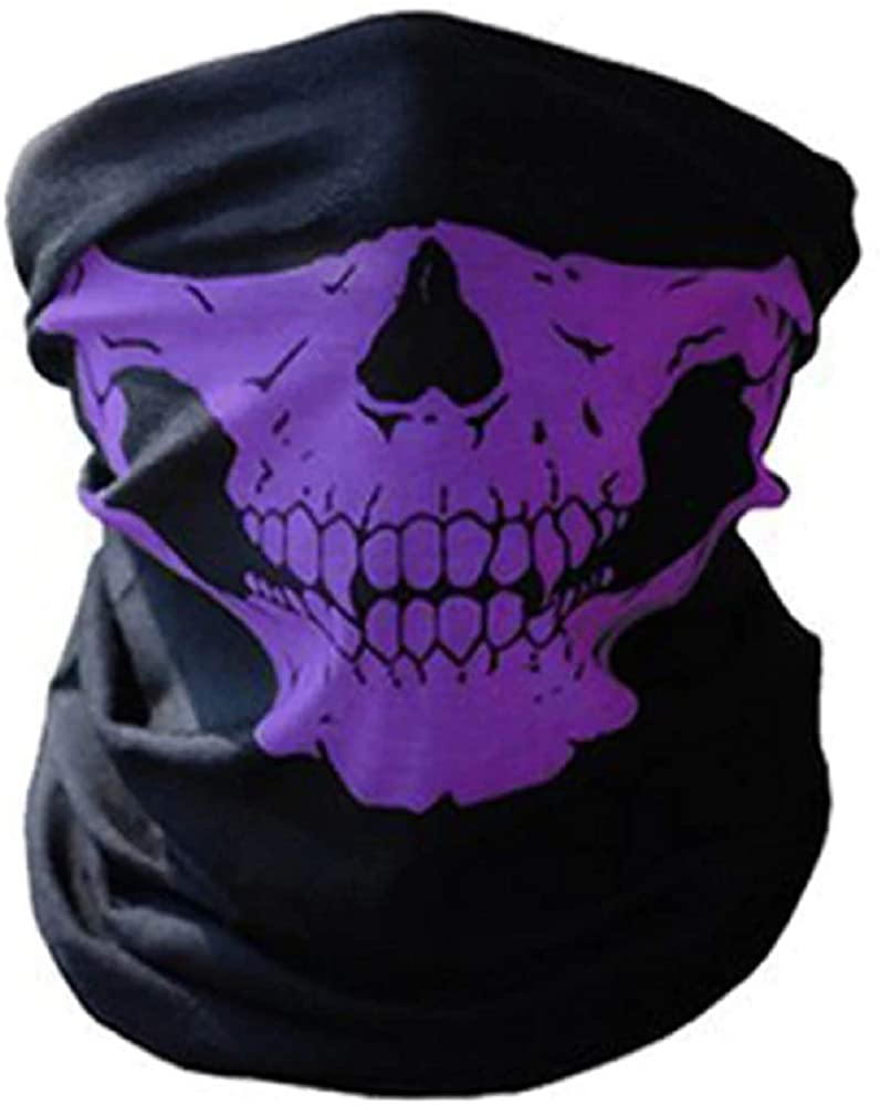 Skull balaclava half face motorcyclist cyclist sports stretch