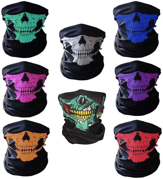 Skull balaclava half face motorcyclist cyclist sports stretch mask halloween