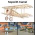 Sopwith Camel Slow Flyer Model Kit, Build Yourself Wooden Airplane Kit, Scale 1/20, 380 mm Wingspan, Balsa Wood, RC Model Kit, 245 x 380 x 128 mm, Lasercut, 47 gr Flight Weight, Model Airplane