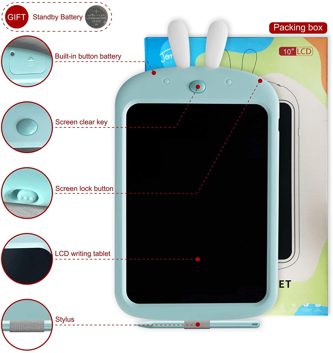 Portable Ewriter Richgv LCD Writing Tablet with Stylus, 10 Inch Digital Ewriter ...