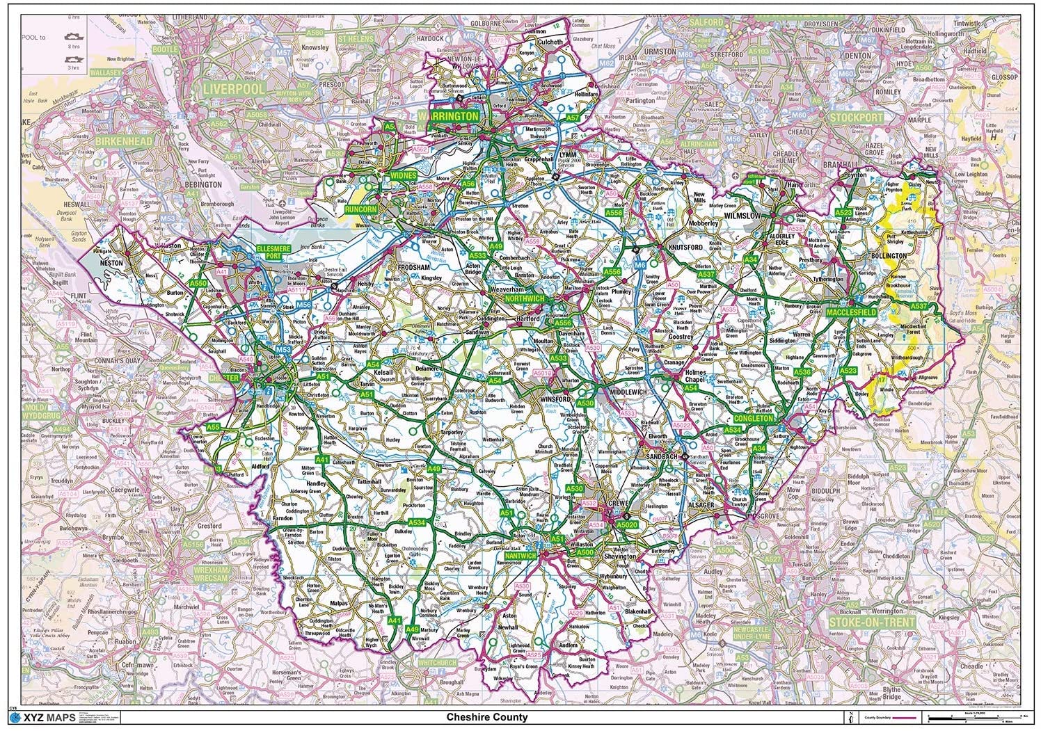 Cheshire County Map-paper – Toptoy