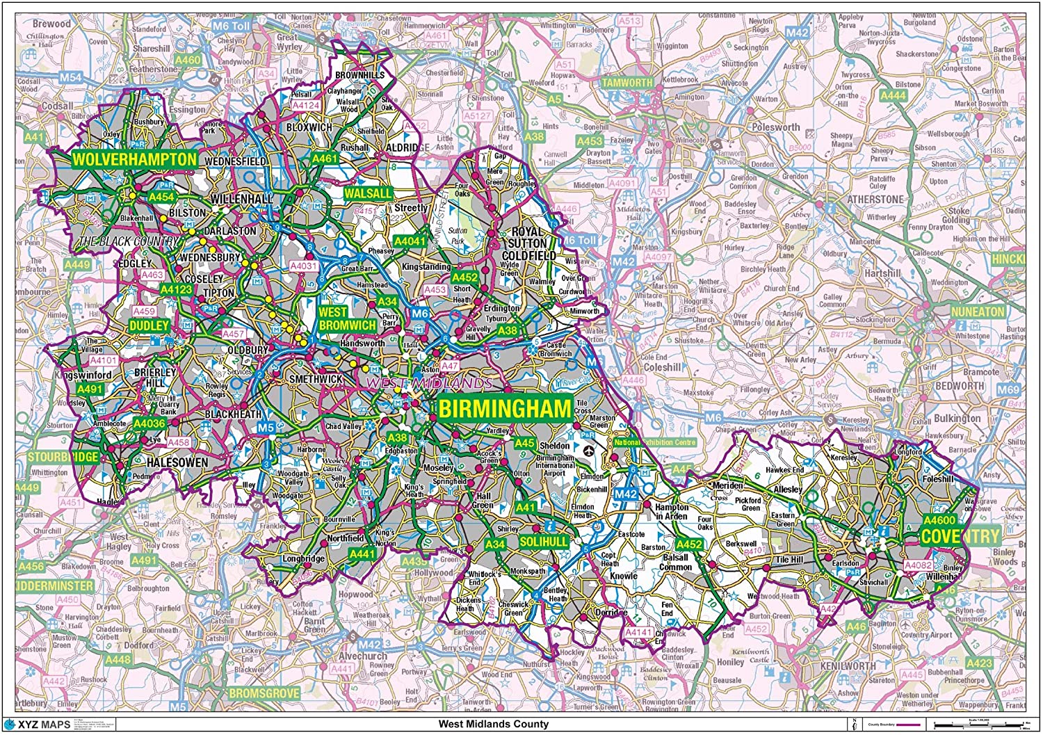 West Midlands County Map-Paper – TopToy