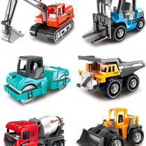 Colourful Construction Trucks Toy, Engineering Diggers and Dumpers Toys Cars Play Set Educational Gift for 3 Years Old Kids, 6PCS