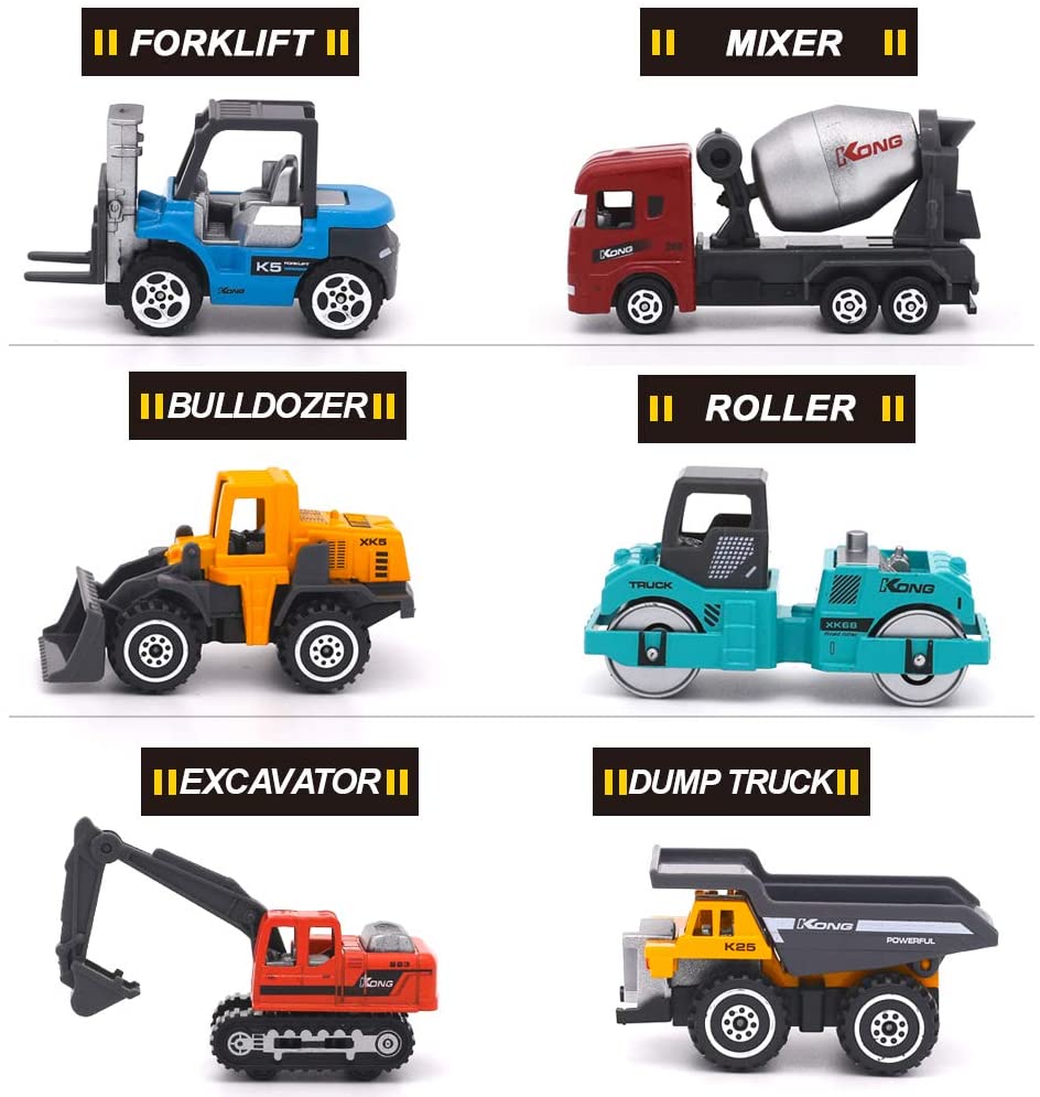 Colourful Construction Trucks Toy, Engineering Diggers and Dumpers Toys ...