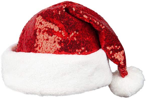 Wicked Costumes Adult Unisex Deluxe Sequin Santa Hat Christmas Fancy Dress Accessory