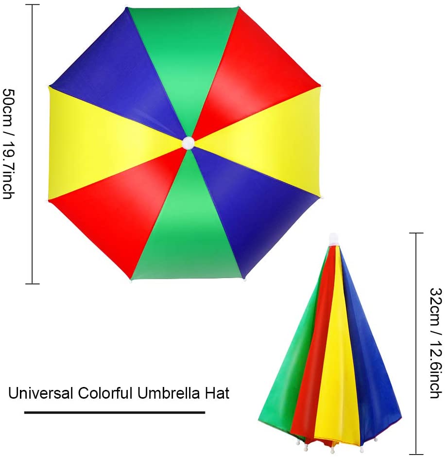 5 Pack Umbrella Hat with Elastic Band, Fishing Umbrella Hat for Adults Kids Women Men, Umbrella Hat for Outdoor Activities - Image 4