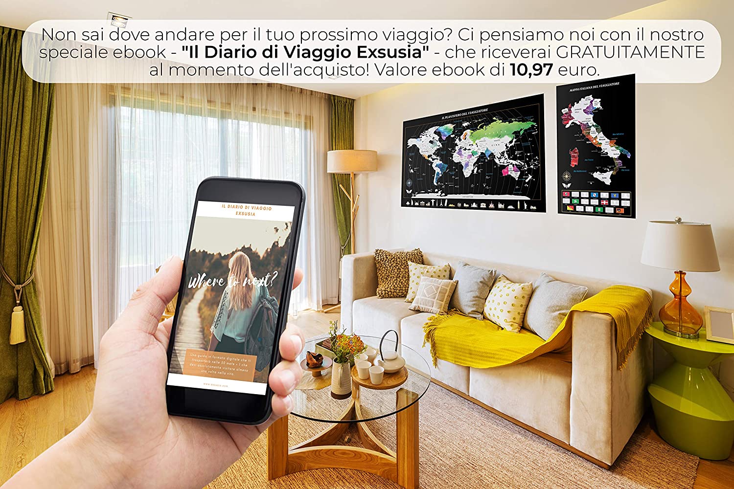 Exsusia® World Scratch Map with Exclusive Design World Scratch Map