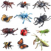 Volnau Bug Toys Figurines 12PCS Insect Toys Figures for Kids Toddlers Educational Bee Beetle Mantis Spider Ladybug Butterfly Decorations Plastic Model