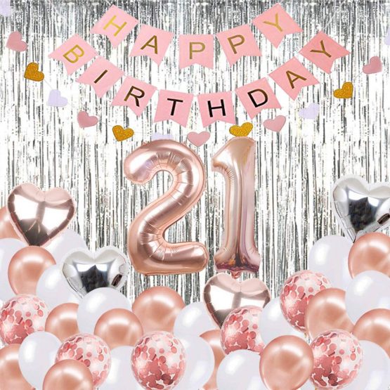 21st Birthday Jumbo Number Foil Balloon with Latex Balloon Bouquet – Everything Party