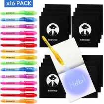 BONNYCO Invisible Ink Pen and Notebook, Pack of 16 Stocking Fillers for Kids Birthday Parties | Boys & Girls Party Bag Fillers, Party Favours & Pinata Toys | School Prizes & Gifts for Children