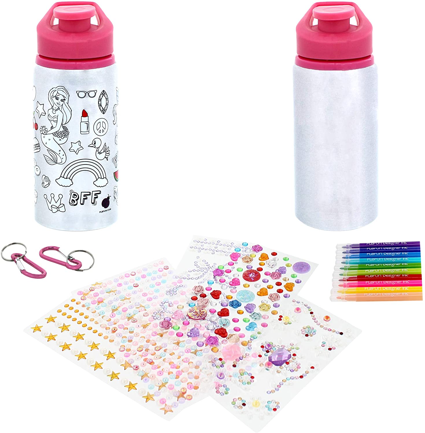 L.O.L. Surprise! Color Your Own Water Bottle - DIY Bottle Coloring Craft  Kit - BPA Free Water Bottle - Decorate Your Glitter Water Bottle For Kids  Ages 5 And Up