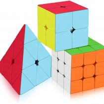 Vdealen Cube Set, Magic Cube Set of 2x2x2 3x3x3 Pyramid Smooth Puzzle Cube (2x2x 3x3 Pyramid) (Stickerless cube set)